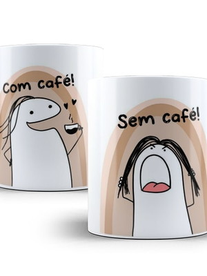 Caneca flork bentô com café e sem café porcelana