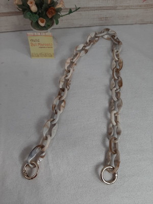 Alça para bolsa elos resina bege mesclado 60 cm tampa bay