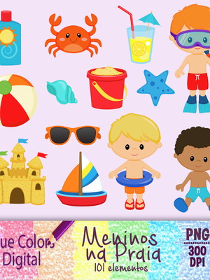 Kit digital meninos na praia