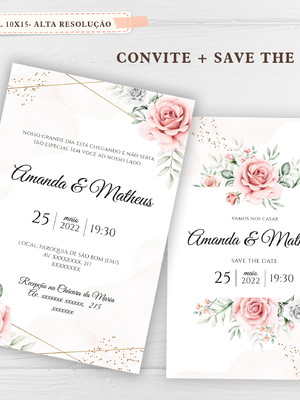 Convite digital casamento + save the date