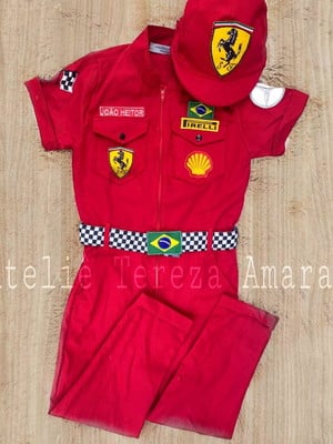 Macacão piloto formula 1 + boné
