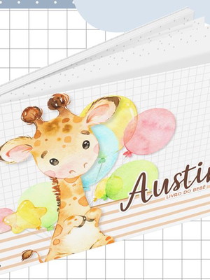 Livro do bebê - mesversário girafa