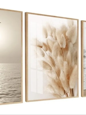 Quadro decorativo boho folhagem moderno paisagem praia