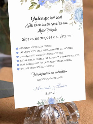 Agradecimento de mesa azul serenity