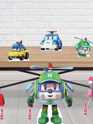 Totem de chão robocar e displays de mesa para decoração