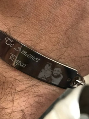 Pulseira em aço inox com nome