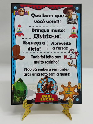 Plaquinha de agradecimento toy story cd003