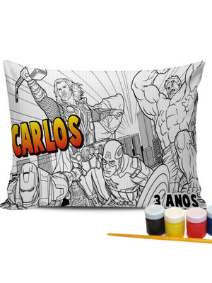 Kit de colorir vingadores almofada tinta lembrancinha