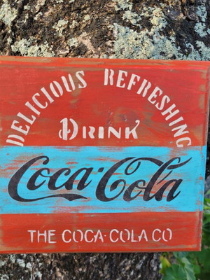 Placa decorativa coca cola