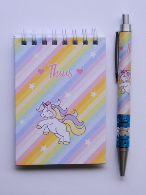 Bloquinho com caneta personalizada