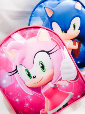 Mochilinha personalizada sonic e amy rose