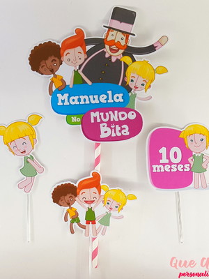 Topper de bolo mundo bita
