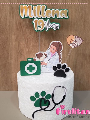 Topo de bolo veterinaria