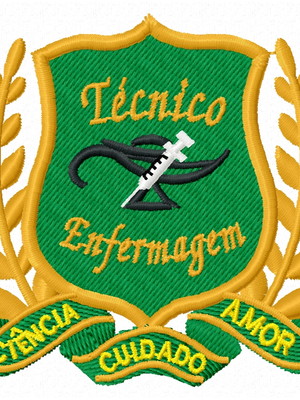 Matriz bordado técnico enfermagem brasão logo
