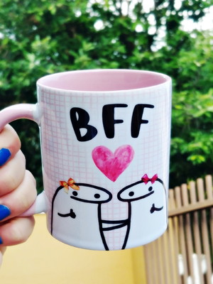 Caneca colorida bff flork - vários modelos