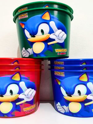Baldinho de pipoca sonic