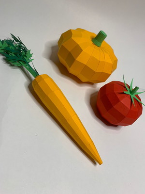 Kit legumes 3d - cenoura, tomate e abóbora