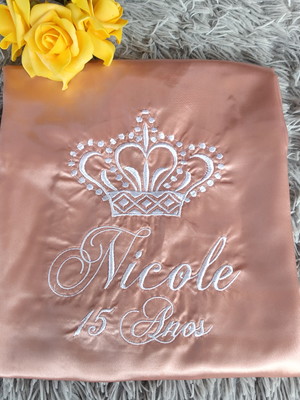 Robe rose gold 15 anos com coroa g