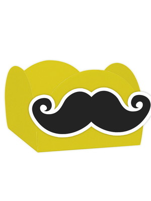 Forminha bigode 4 pétalas amarelo - 24 un - lembrafesta