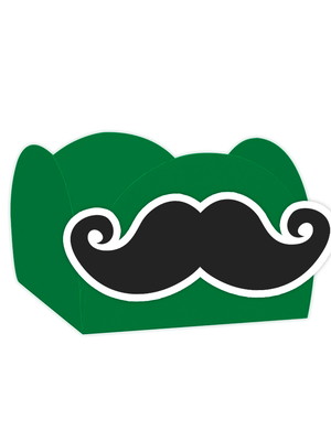Forminha bigode 4 pétalas verde - 24 un - lembrafesta