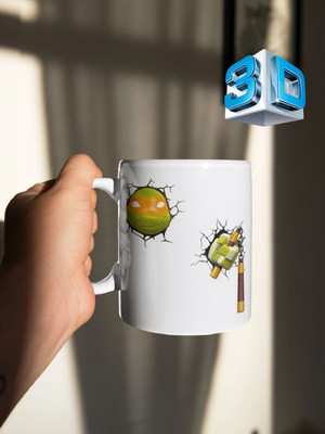 Caneca tartarugas ninjas imagem 3d
