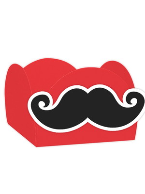 Forminha bigode 4 pétalas vermelho - 24 un - lembrafesta