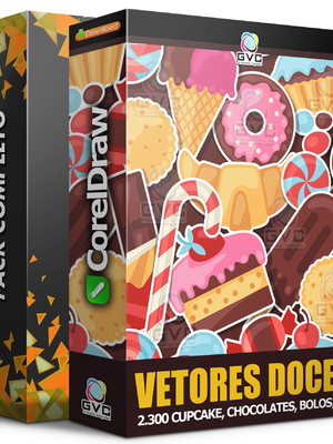 2.300 vetores doces cupcake chocolates bolos cdr coreldraw