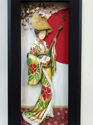 Quadro gueixa violão