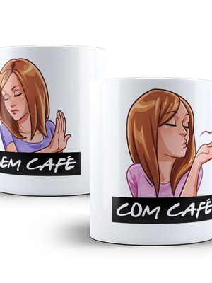 Caneca friends rachel green com café e sem café porcelana