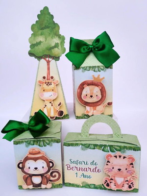 20 personalizados safari baby + brinde