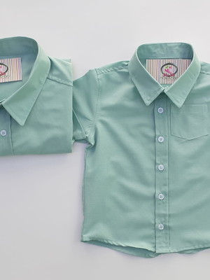 Camisa verde tal pai tal filho manga curta