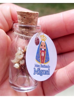 Lembrancinha batizado com flor sempre vi +tag personalizadas