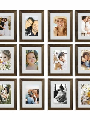 Quadro de fotos painel madeira 18 com paspatur