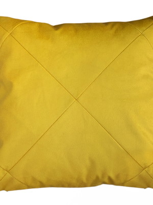 Capa almofada decorativa suede veludo drapeado amarelo 45x45