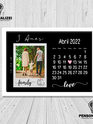 Quadro - calendário data especial - arte digital