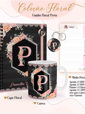 Arquivos encadernação pack floral agendas planners 2023