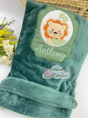 Cobertor bebê personalizado cor a escolher