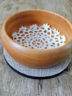 Bowl com crochê e base de juta