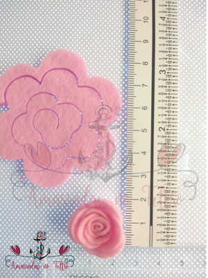 Recortes em feltro flor espiral