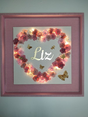 Quadro floral com led