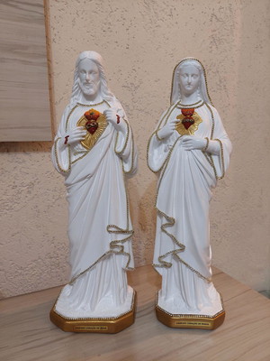 Sagrado coração de jesus e maria, 40cm