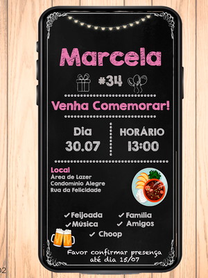 Convite digital aniversário feijoada