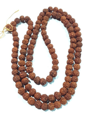 108 contas de sementes de rudraksha natural 7/8mm