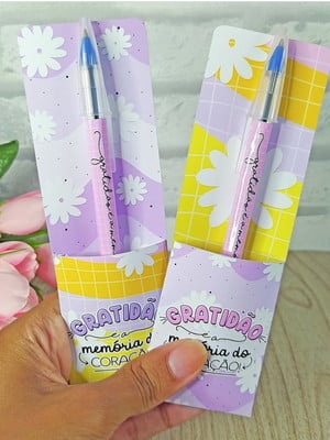Cartão caneta mimo lembrancinha cliente