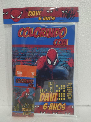 Kit de colorir homem aranha com giz
