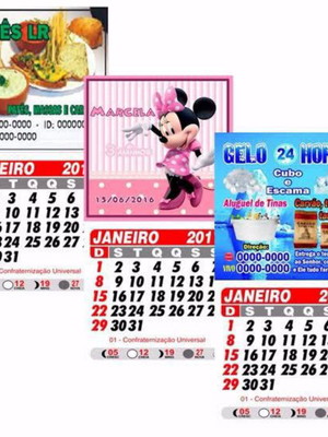 Lembrancinha imã calendário de geladeira