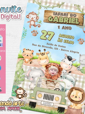 Convite digital safari baby mod4