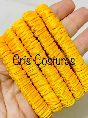 Kit 10 scrunchies cetim flat (fina)