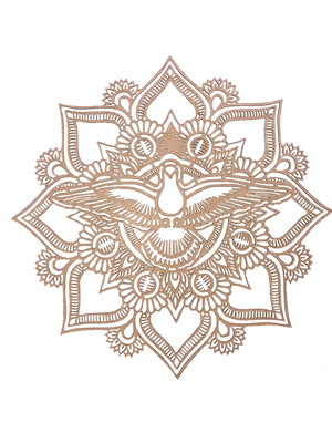 Mandala espírito santo trabalhada nº2 laser 30cm
