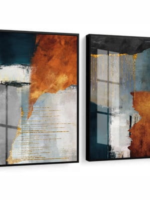 Quadro decorativo com vidro e moldura abstrato moderno